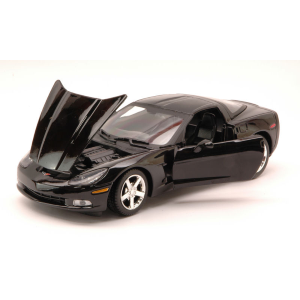 CORVETTE C6 2005 BLACK 1:24 MotorMax Auto Stradali Modellino