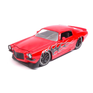 CHEVY CAMARO 1971 RED WITH BLACK FLAMES "BIGTIME MUSCLE" 1:24 Jada Toys Tuning Modellino