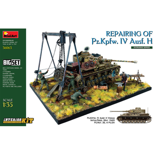REPAIRING OF Pz.Kpfw.IV Ausf.H BIG SET KIT 1:35 Miniart Kit Mezzi Militari Modellino