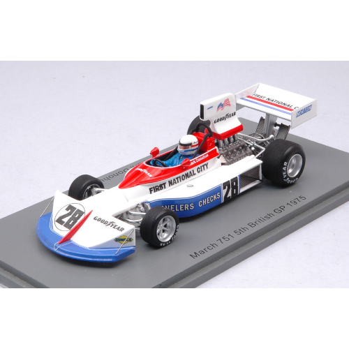 MARCH 751 MARK DONOHUE 1975 N.28 5th BRITISH GP 1:43 Spark Model Formula 1 Modellino