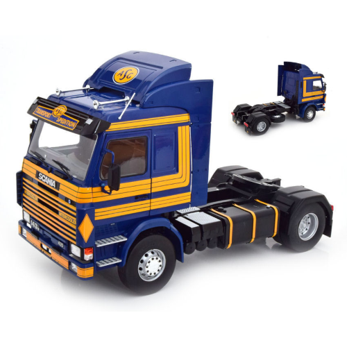 SCANIA 143 TOP LINE 1987 DARK BLUE/YELLOW 1:18 ModelCarGroup Camion Modellino