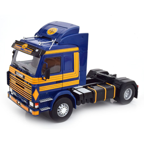 SCANIA 143 TOP LINE 1987 DARK BLUE/YELLOW 1:18 ModelCarGroup Camion Modellino