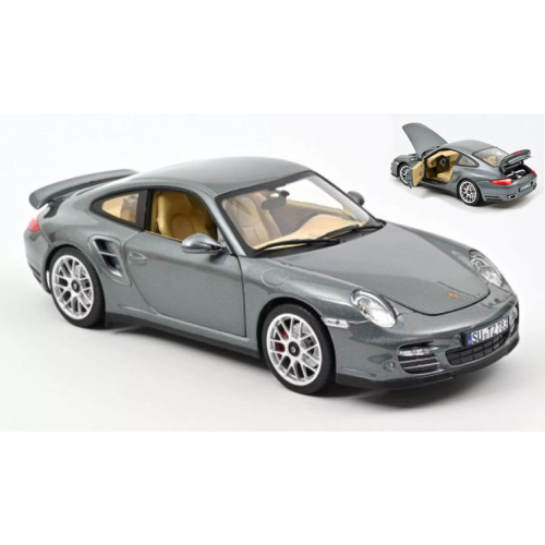 PORSCHE 911 997-2 TURBO COUPE 2010 GREY METALLIC 1:18 Norev Auto Stradali Modellino