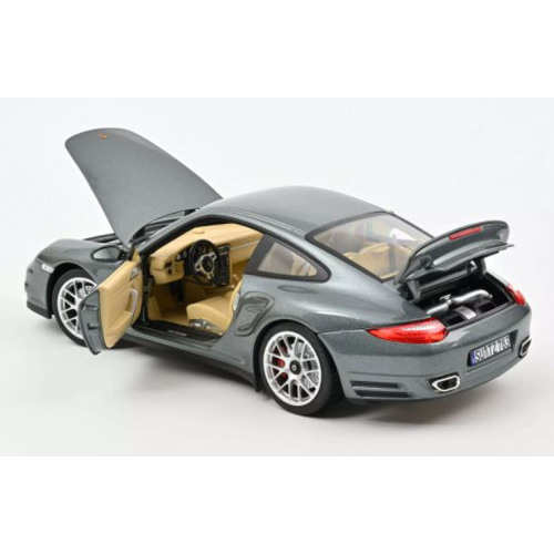 PORSCHE 911 997-2 TURBO COUPE 2010 GREY METALLIC 1:18 Norev Auto Stradali Modellino