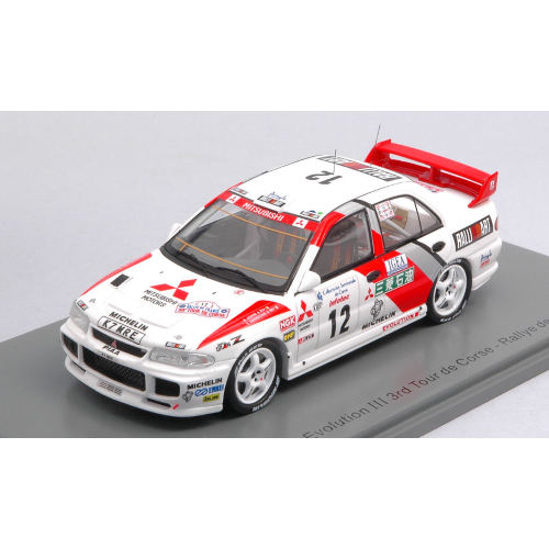 MITSUBISHI LANCER EVO III N.12 3rd T.DE CORSE 1995 A.AGHINI-S.FARNOCCHIA 1:43 Spark Model Auto Rally Modellino