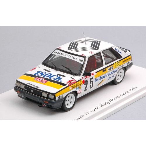 RENAULT 11 TURBO N.25 MONTE CARLO RALLY 1986 A.OREILLE-S.OREILLE 1:43 Spark Model Auto Rally Modellino