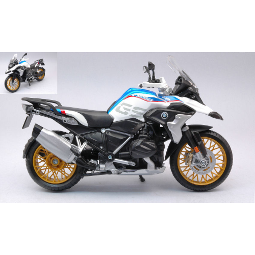 BMW R1250 GS 2015 WHITE BLUE RED 1:12 Maisto Moto Modellino
