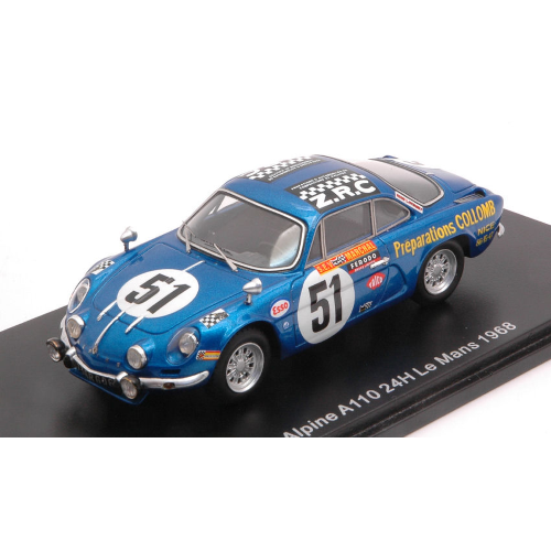 ALPINE A110 N.51 LE MANS 1968 B.COLLOMB-F.LACARREAU 1:43 Spark Model Auto Competizione Modellino