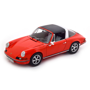 PORSCHE 911S 2.4 TARGA 1967 ORANGE 1.18 Schuco Auto Stradali Modellino