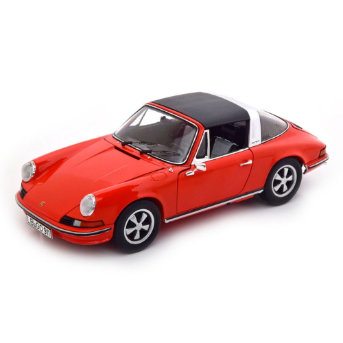 PORSCHE 911S 2.4 TARGA 1967 ORANGE 1.18 Schuco Auto Stradali Modellino