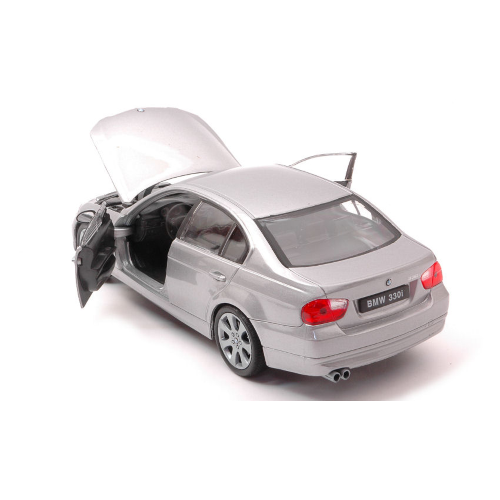 BMW 330 I 2007 SILVER 1:24 Welly Auto Stradali Modellino