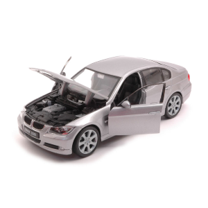 BMW 330 I 2007 SILVER 1:24 Welly Auto Stradali Modellino