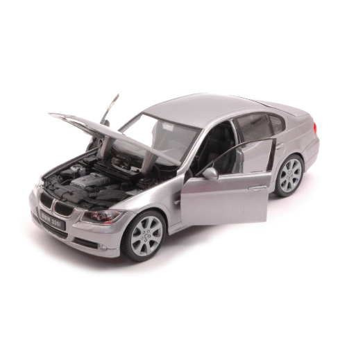 BMW 330 I 2007 SILVER 1:24 Welly Auto Stradali Modellino