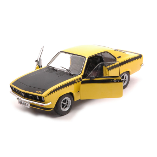 OPEL MANTA A GT/E 1975 YELLOW/MATT BLACK 1:24 Whitebox Auto Stradali Modellino
