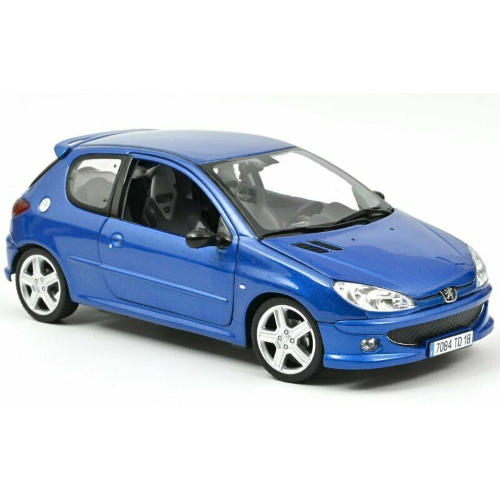 PEUGEOT 206 RC 2003 RECIF BLUE 1:18 Norev Auto Stradali Modellino