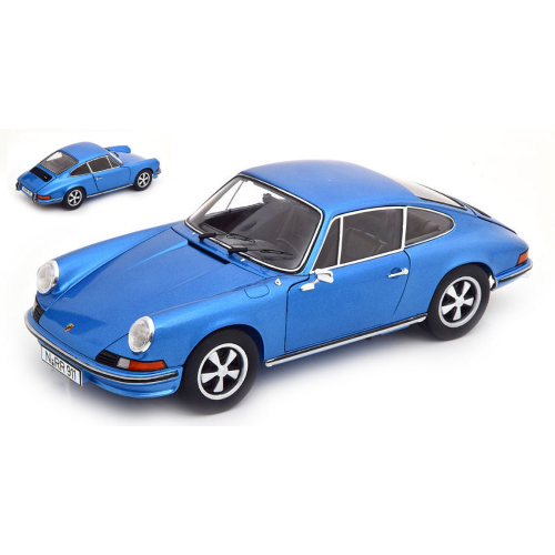 PORSCHE 911 S 2.4L COUPE' 1967 BLUE 1:18 Schuco Auto Stradali Modellino