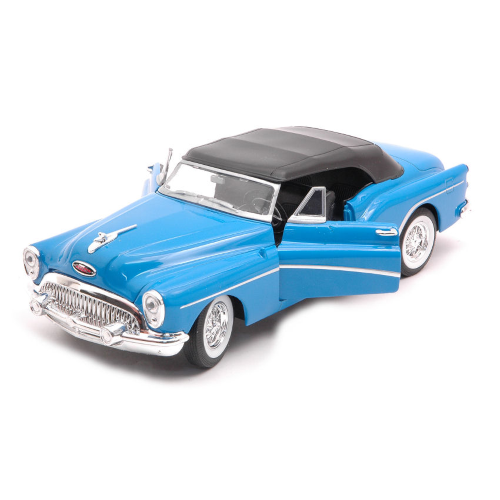 BUICK SKYLARK CABRIOLET 1953 WITH CLOSED CANOPY BLUE 1:24 Welly Auto Stradali Modellino