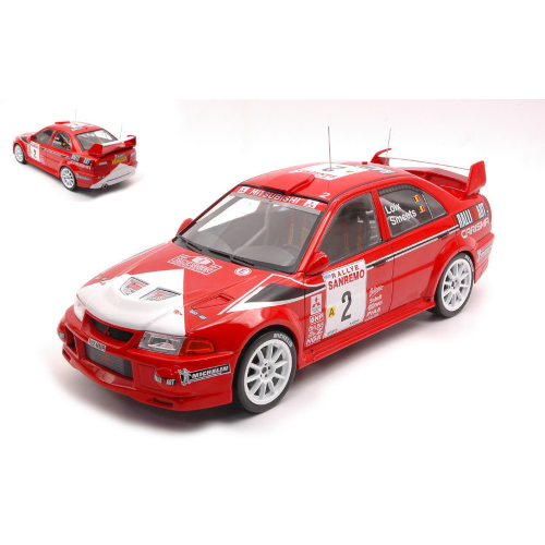MITSUBISHI LANCER RS EVOL.VI N.2 RALLY SAN REMO 1999 LOIX/SMEETS 1:18 Ixo Model Auto Rally Modellino