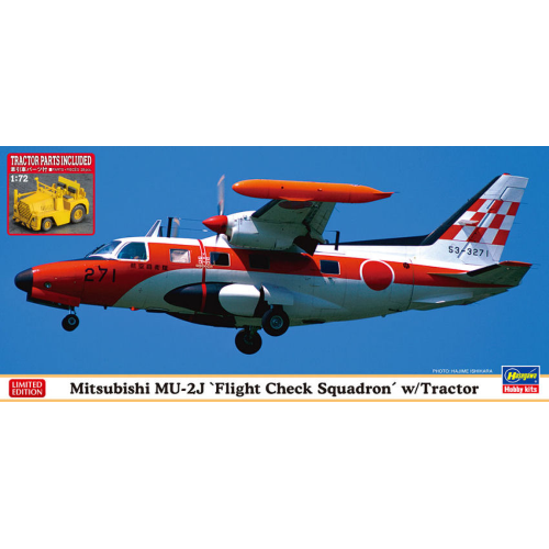 MITSUBISHI MU-2J FLIGHT CHECK SQUADRON WITH TRACTOR KIT 1:72 Hasegawa Kit Aerei Modellino