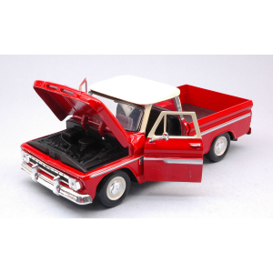 CHEVROLET C10 FLETSIDE PICK-UP 1966 RED 1:24 MotorMax Auto Stradali Modellino