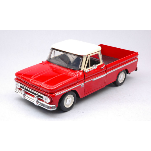 CHEVROLET C10 FLETSIDE PICK-UP 1966 RED 1:24 MotorMax Auto Stradali Modellino