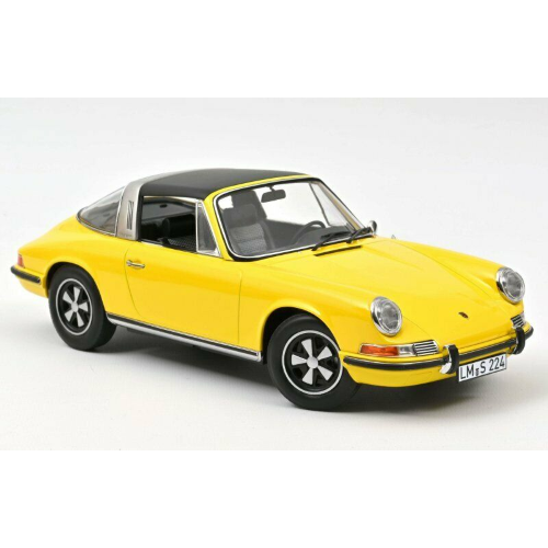 PORSCHE 911 E TARGA 1969 YELLOW 1:18 Norev Auto Stradali Modellino
