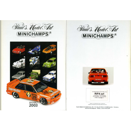 CATALOGO MINICHAMPS 2003 EDITION 1 PAG.187 Minichamps Cataloghi Modellino