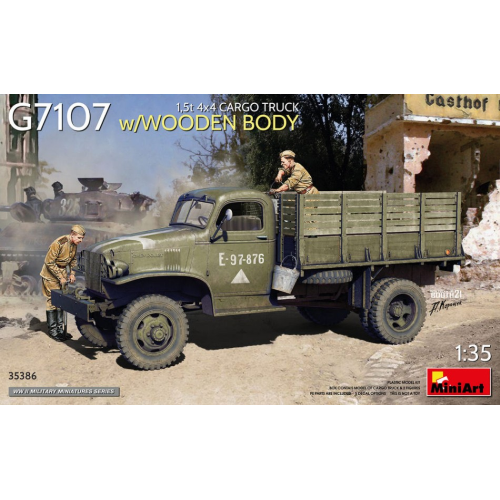 1,5 t 4x4 G7107 CARGO TRUCK W/WOODEN BODY KIT 1:35 Miniart Kit Mezzi Militari Die Cast Modellino