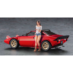 LANCIA STRATOS HF STRADALE W/ITALIAN GIRL'S FIHURE KIT 1:24 Hasegawa Kit Auto Modellino