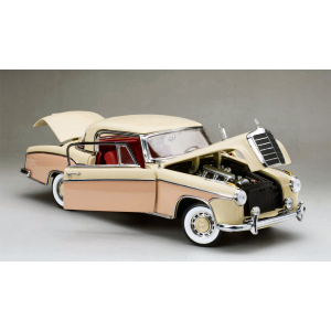 MERCEDES 220 SE COUPE' (W128) 1958 LIGHT BEIGE/ROSA 1:18 SunStar Auto Stradali Modellino