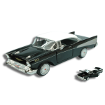 CHEVY BEL AIR 1957 BLACK WITH WHITE ROOF 1:24 MotorMax Auto Stradali Die Cast Modellino