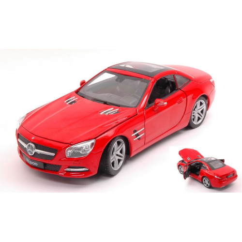MERCEDES SL500 2012 HARD TOP RED 1:24 Welly Auto Stradali Modellino