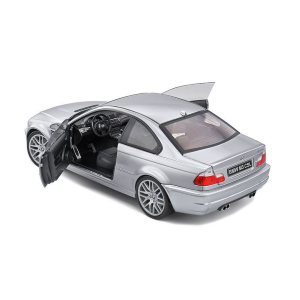 BMW E46 CSL COUPE 2003 METALLIC GREY 1:18 Solido Auto Stradali Modellino