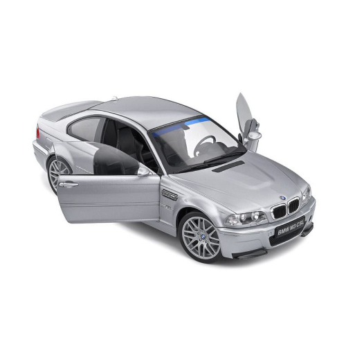 BMW E46 CSL COUPE 2003 METALLIC GREY 1:18 Solido Auto Stradali Modellino
