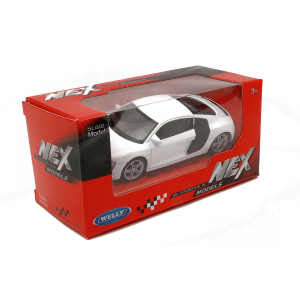 AUDI R8 COUPE' 2007 WHITE 1:43 Welly Auto Stradali Modellino