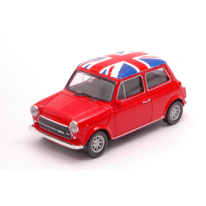 MINI COOPER 1300 1974 RED WITH UK ROOF 1:43 Welly Auto Stradali Modellino