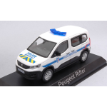 PEUGEOT RIFTER 2019 "POLICE MUNICIPALE" WITH BLUE & YELLOW STRIPING 1:43 Norev Forze dell'Ordine Die Cast Modellino
