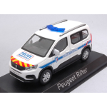 PEUGEOT RIFTER 2019 "POLICE MUNICIPALE" WITH RED & YELLOW STRIPING 1:43 Norev Forze dell'Ordine Die Cast Modellino