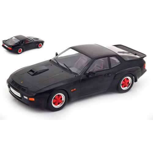PORSCHE 924 CARRERA GT 1981 BLACK WITH RED WHEEL RIMS 1:18 ModelCarGroup Auto Stradali Modellino