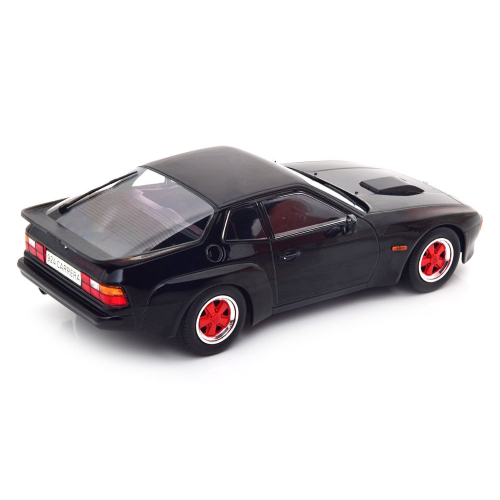 PORSCHE 924 CARRERA GT 1981 BLACK WITH RED WHEEL RIMS 1:18 ModelCarGroup Auto Stradali Modellino