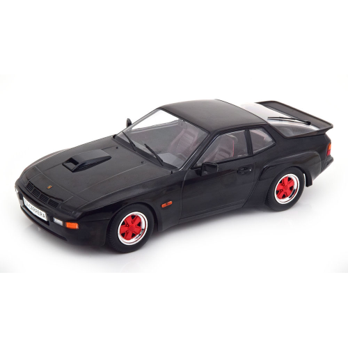 PORSCHE 924 CARRERA GT 1981 BLACK WITH RED WHEEL RIMS 1:18 ModelCarGroup Auto Stradali Modellino