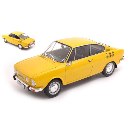 SKODA 110R 1971 YELLOW 1:24 Whitebox Auto Stradali Modellino