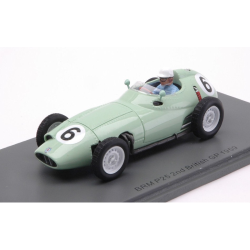 BRM P25 STIRLIN MOSS 1959 N.6 2nd BRITISH GP 1:43 Spark Model Formula 1 Modellino