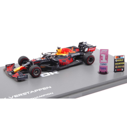 RED BULL MAX VERSTAPPEN 2021 N.33 WINNER ABU DHABI GP WORLD CHAMPION W/P 1:43 Spark Model Formula 1 Modellino