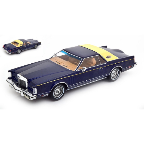 LINCOLN CONTINENTAL MARK V COUPE 1978 METALLIC BLUE/BEIGE 1:18 ModelCarGroup Auto Stradali Modellino