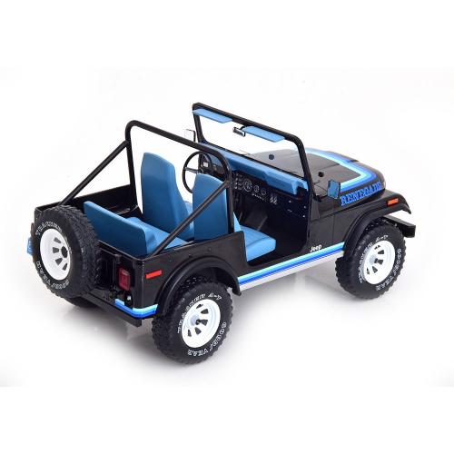 JEEP CJ-7 RENEGADE OPEN 1980 BLACK DECORATED 1:18 ModelCarGroup Auto Stradali Modellino