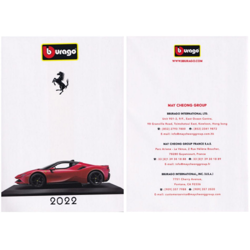 CATALOGO BURAGO FERRARI 2022 PAG.22 Burago Cataloghi Modellino