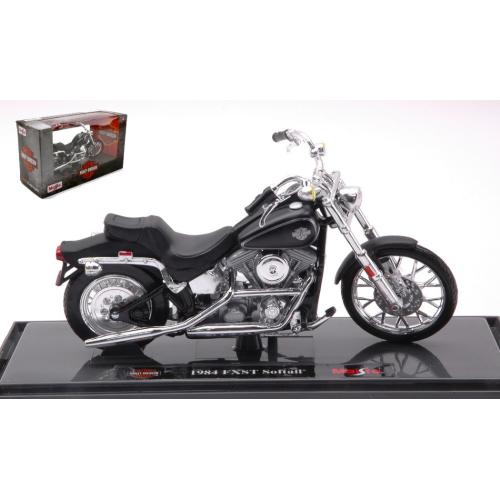 HARLEY DAVIDSON FXST SOFTAIL 1984 BLACK 1:18 Maisto Moto Modellino