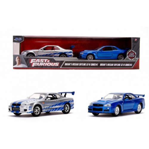BRIAN'S NISSAN SKYLINE TWIN PACK 1:32 Jada Toys Movie Modellino