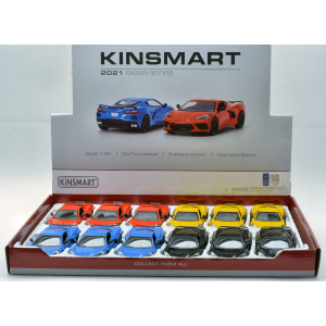CHEVROLET CORVETTE 2021 cm 12 (1 Modellino a Scela) Kinsmart Modellismo Giocattolo Modellino